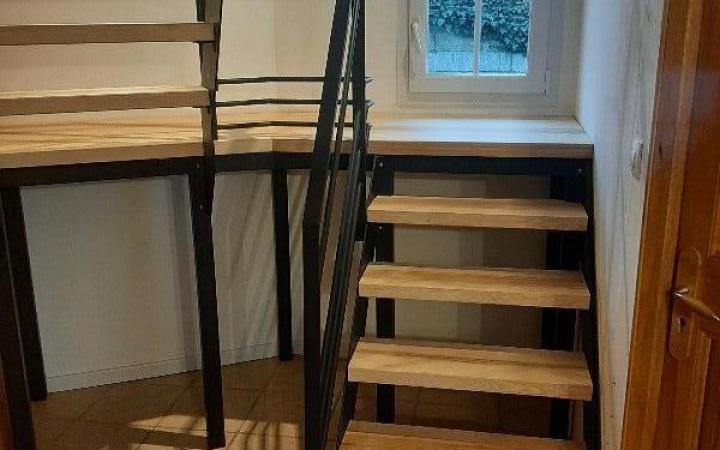 Escalier métal et bois