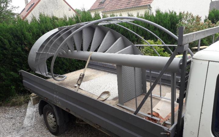 Fabrication d'un escalier hélécoïdale sur mesure 